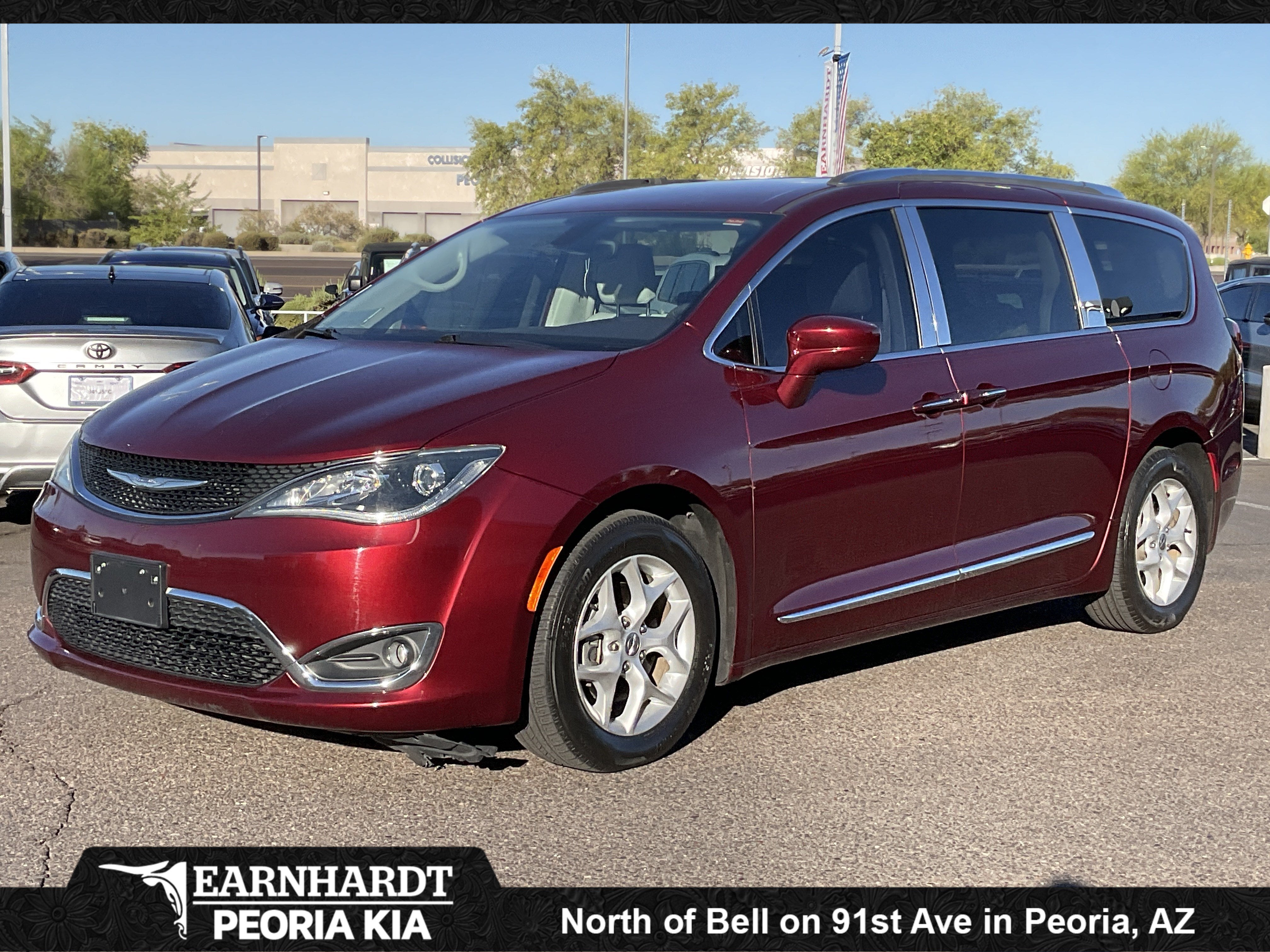 2018 Chrysler Pacifica Touring L* 1 OWNER LOW MILES in Velvet Red Pearlcoat — front three-quarter view