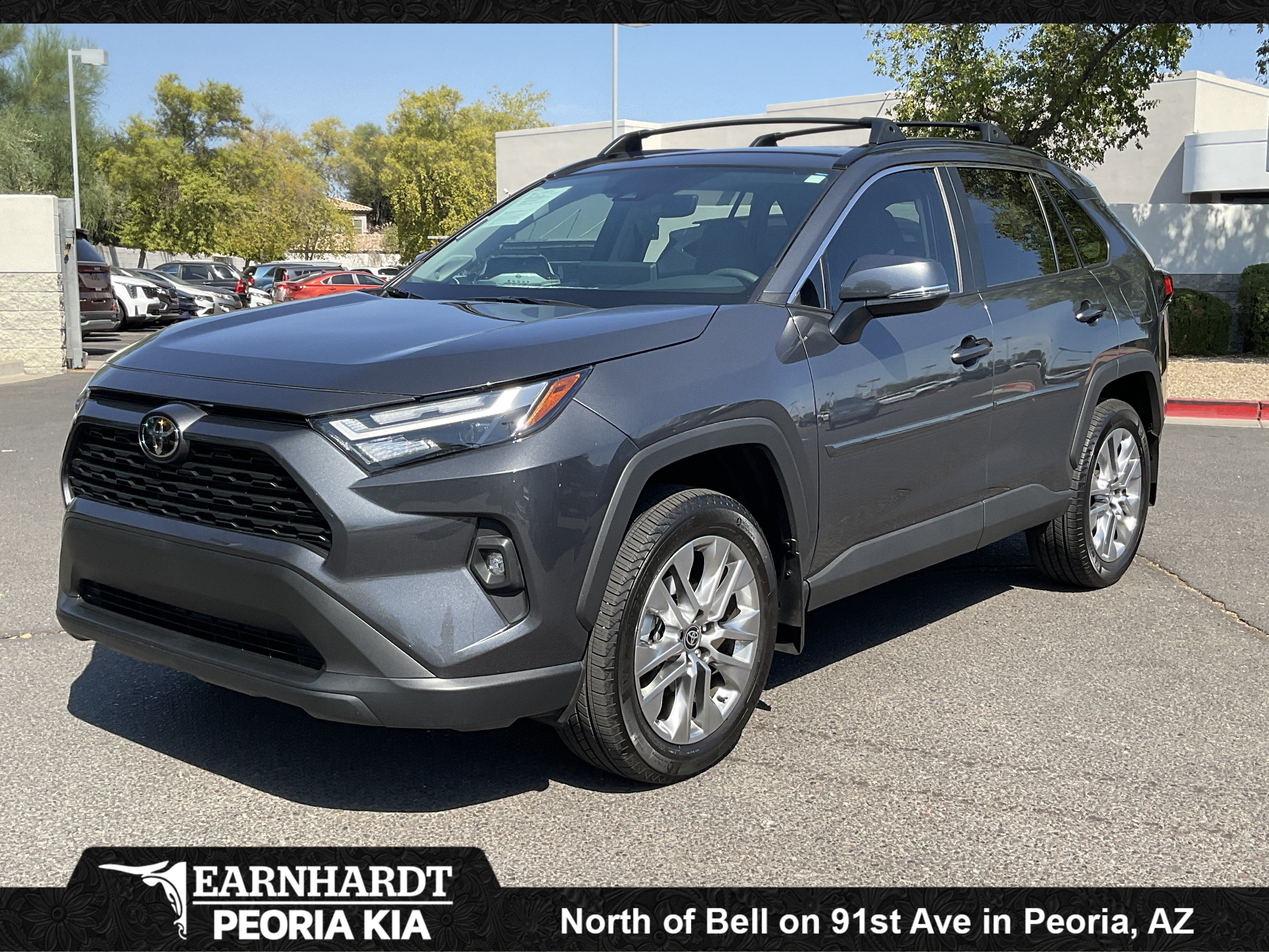 2025 Toyota RAV4 XLE Premium in Magnetic Gray Metallic — front three-quarter view