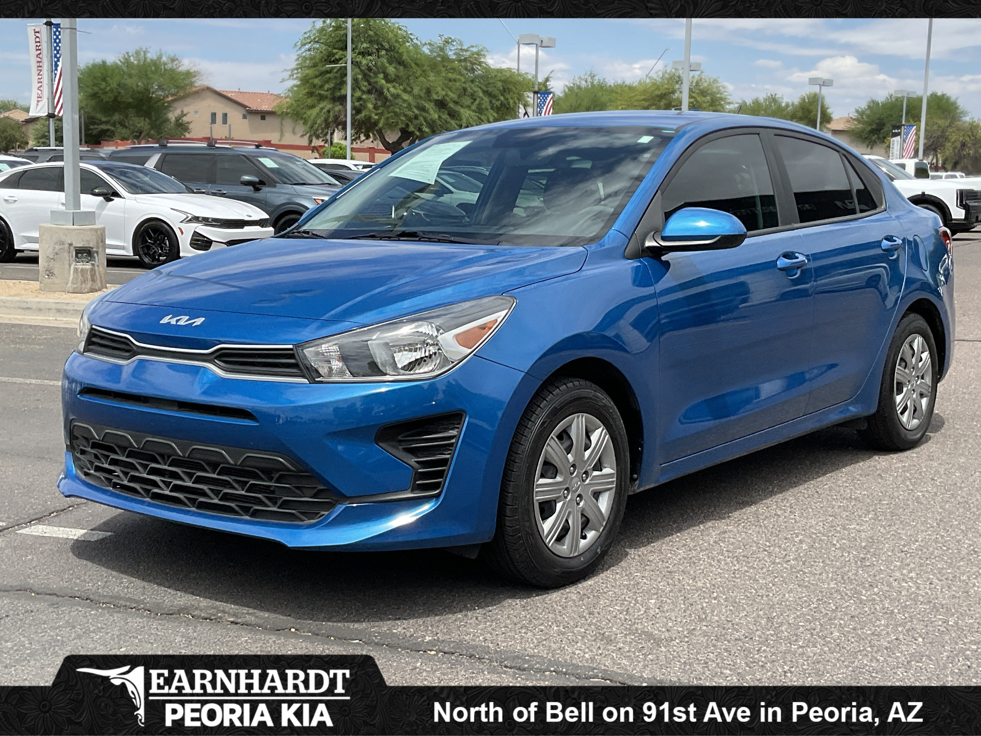 2022 Kia Rio S**1 OWNER CLN CF in Sporty Blue — front three-quarter view