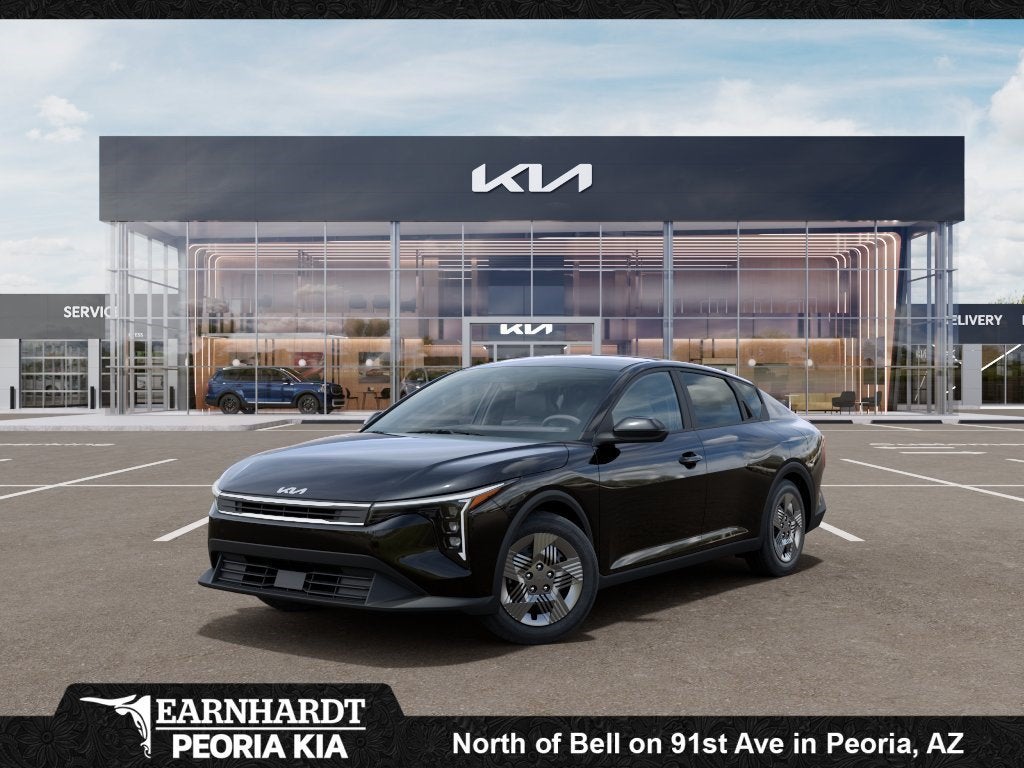 2026 Kia K4 LX in Aurora Black — front three-quarter view