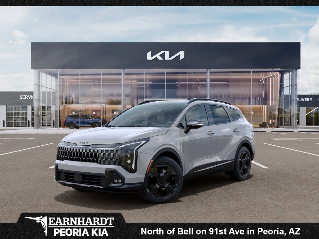 2026 Kia Sportage X-Line in Wolf Gray — front three-quarter view