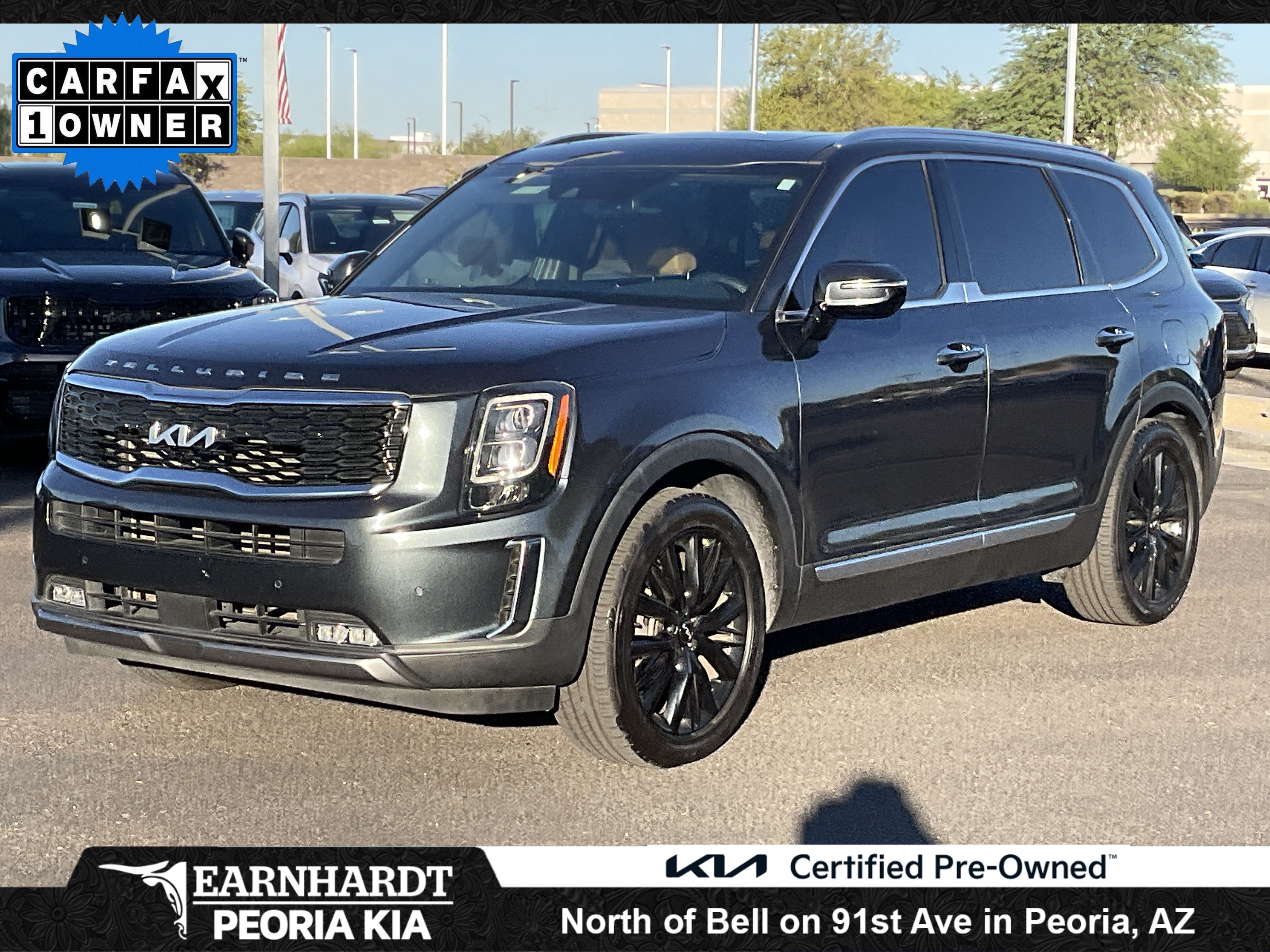 2022 Kia Telluride SX**CF CERT 1 OWNER in Gravity Grey — front three-quarter view