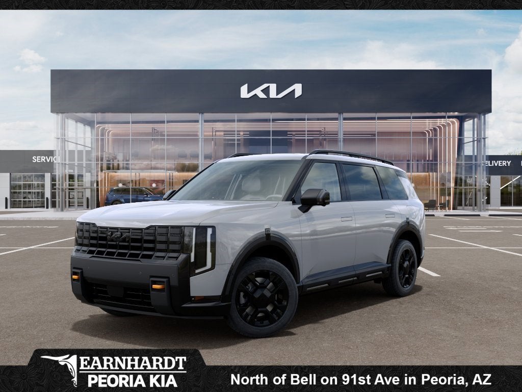 2027 Kia Telluride X-Pro SX-Prestige in Wolf Gray — front three-quarter view