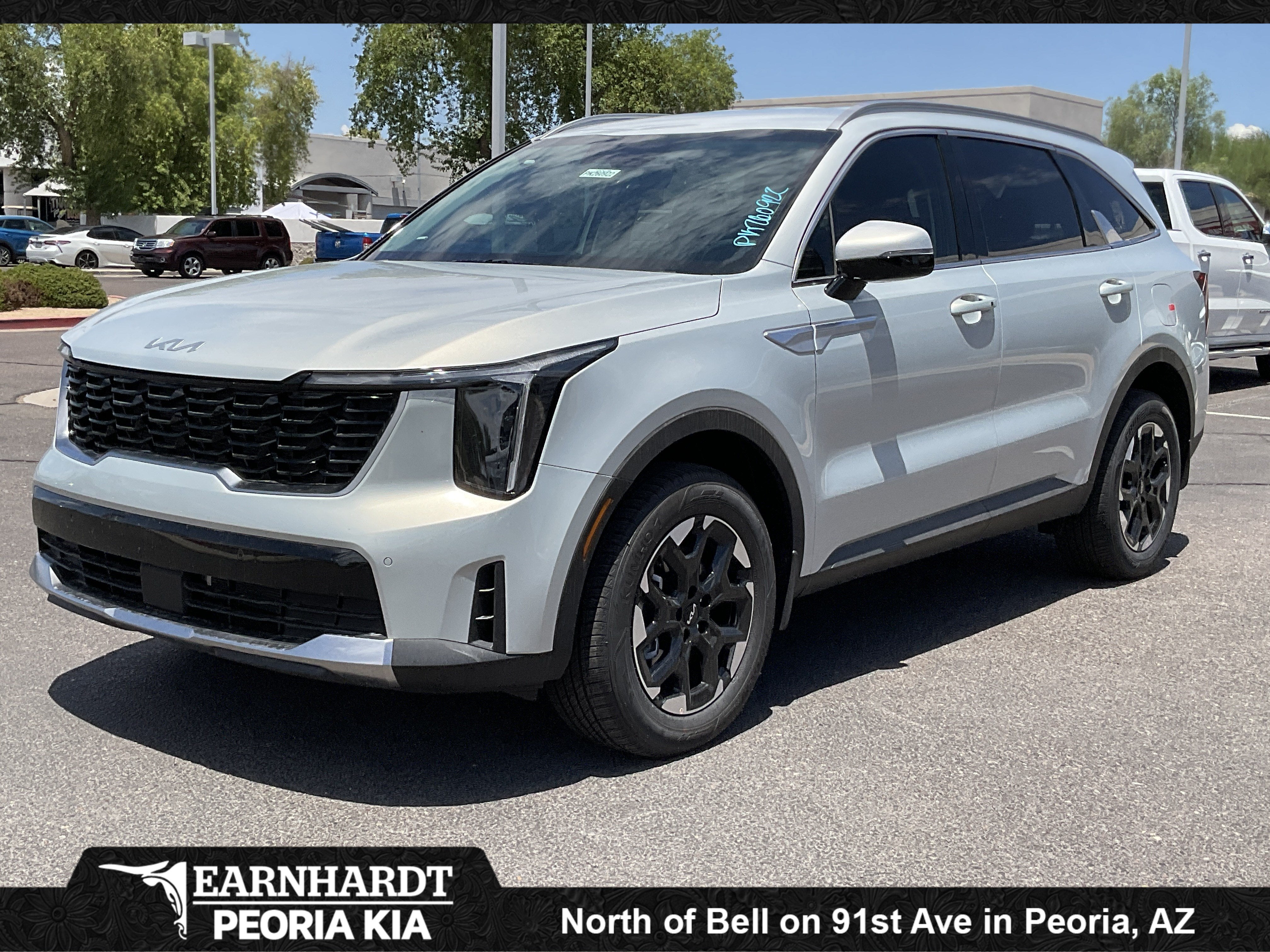 2026 Kia Sorento S in Ivory Silver — front three-quarter view