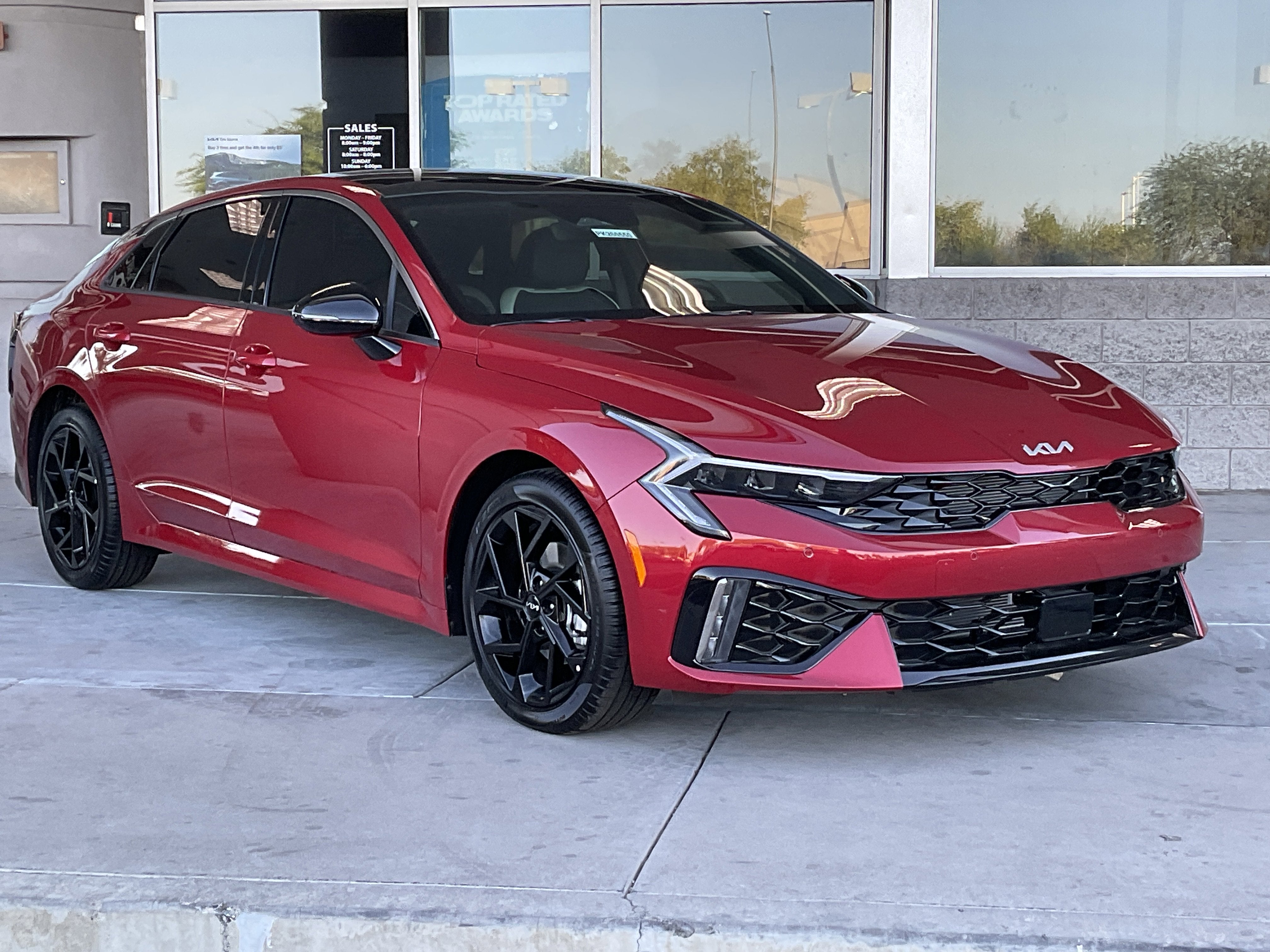 2026 Kia K5 — rear three-quarter view