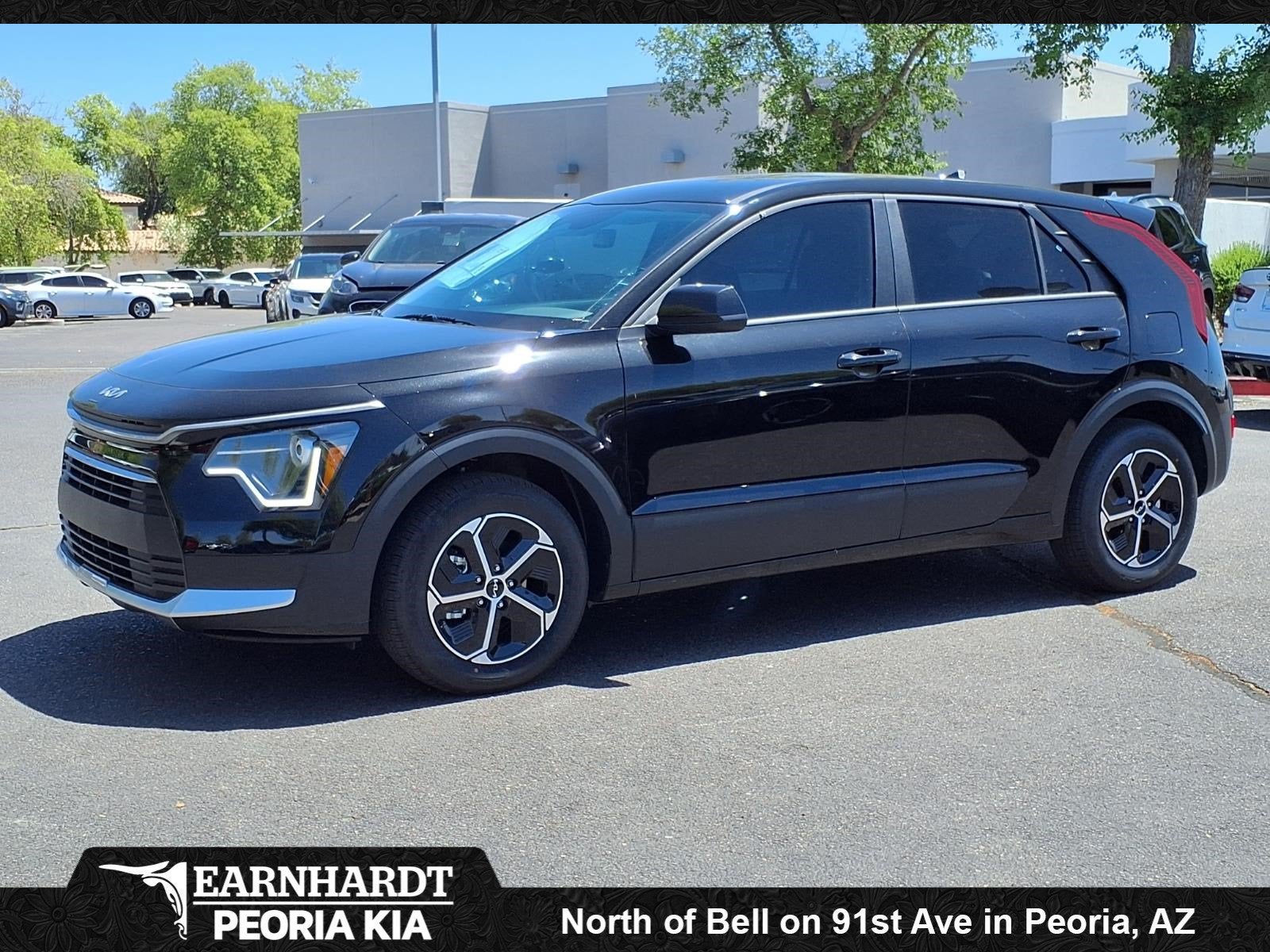 2026 Kia Niro LX in Aurora Black — front three-quarter view