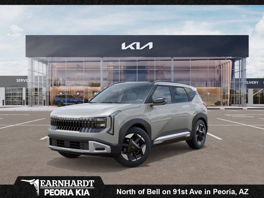 2027 Kia Seltos EX in Ivory Silver — front three-quarter view