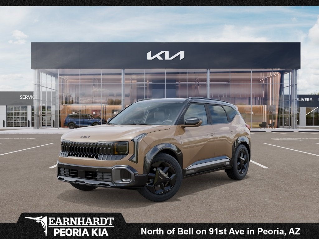 2027 Kia Seltos X-Line S in Terrain Brown — front three-quarter view