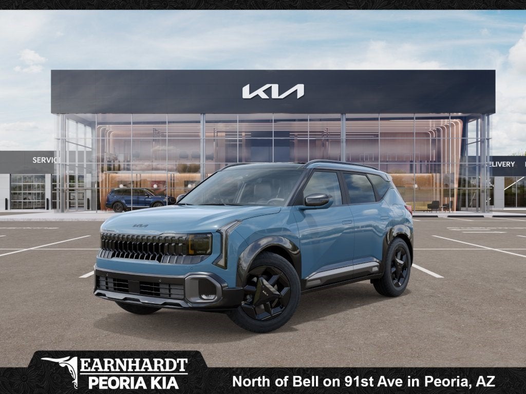 2027 Kia Seltos X-Line S in Frost Blue — front three-quarter view