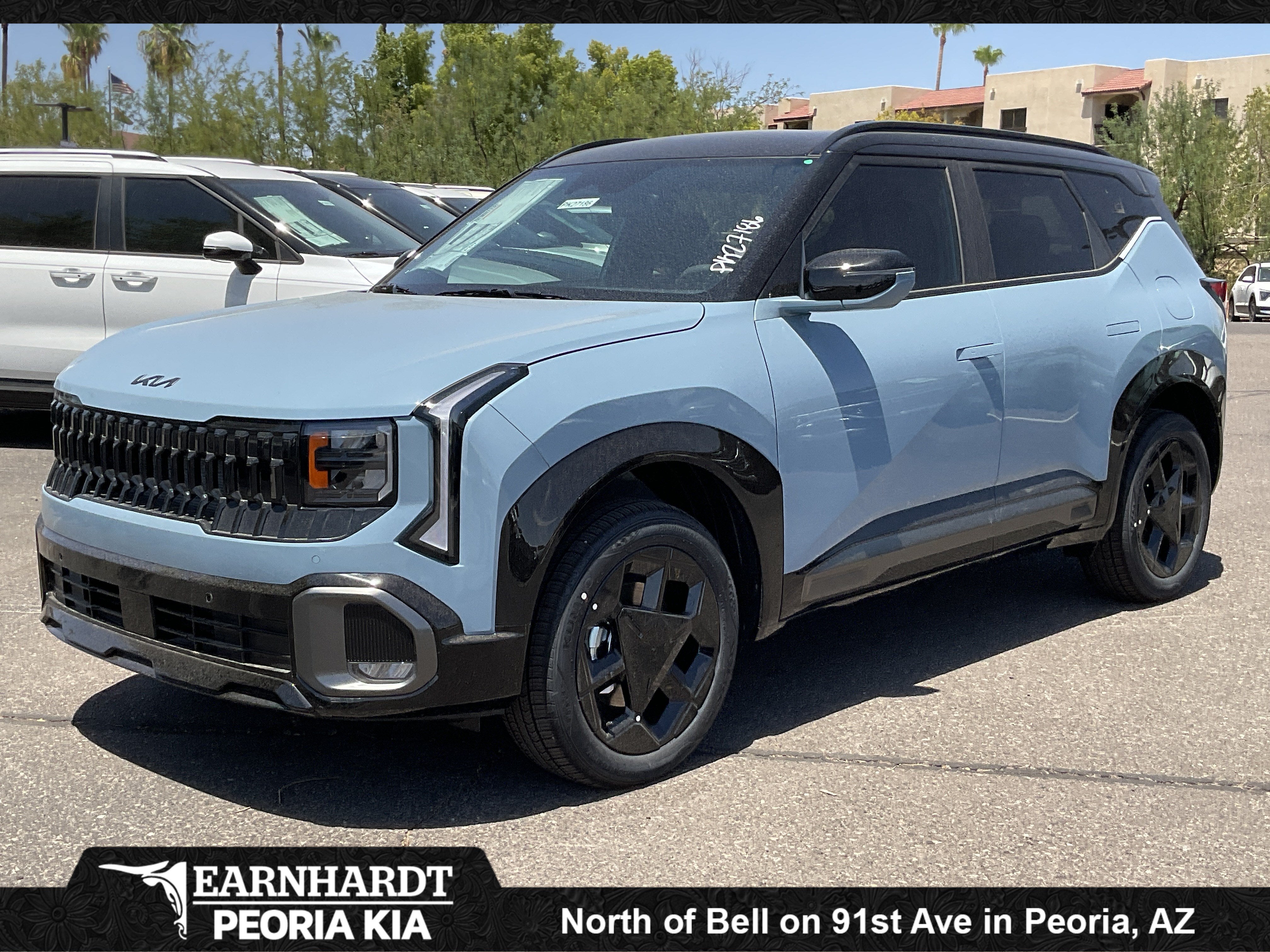 2027 Kia Seltos X-Line S in Frost Blue — front three-quarter view