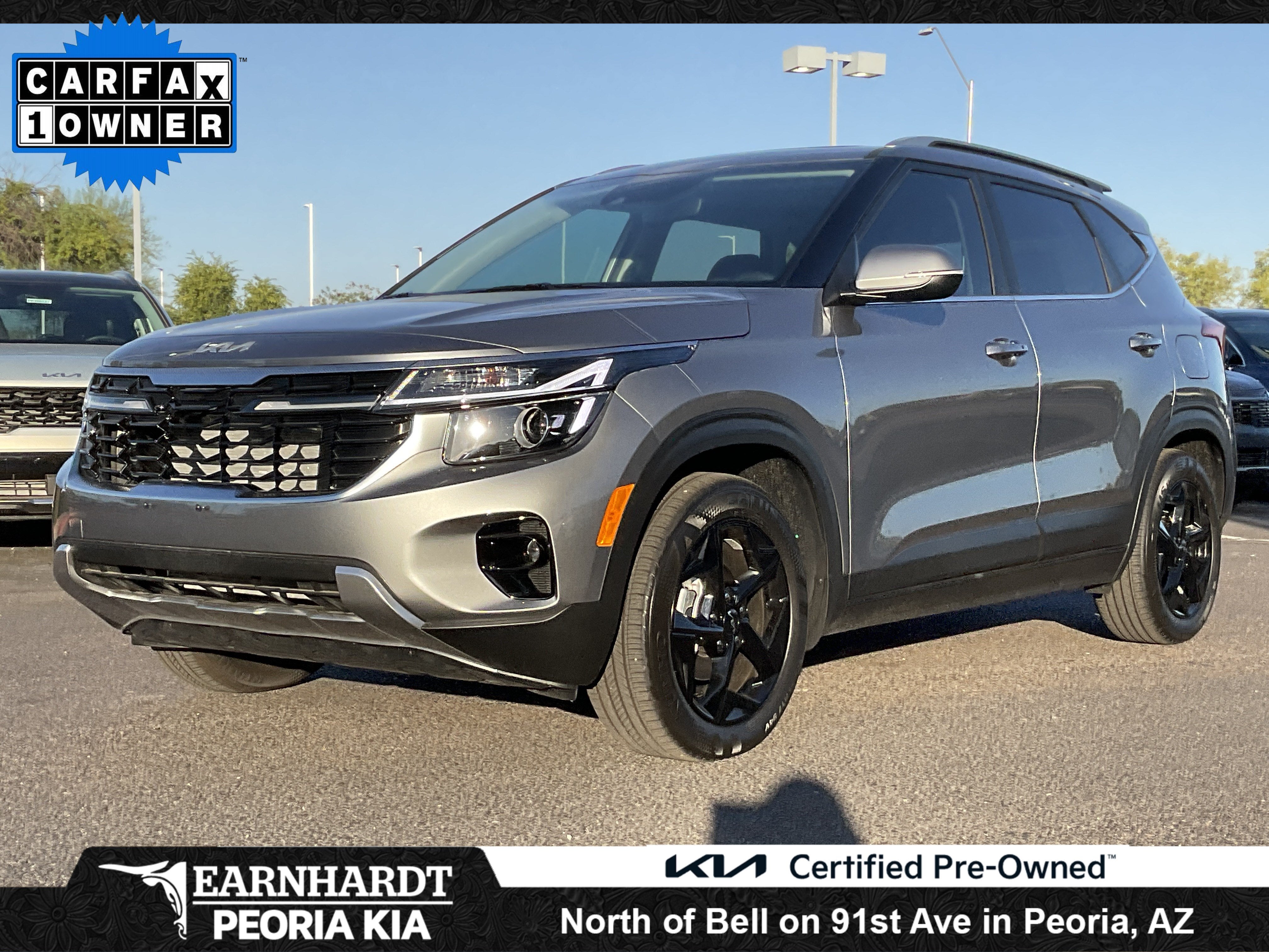 2026 Kia Seltos EX in Steel Gray — front three-quarter view