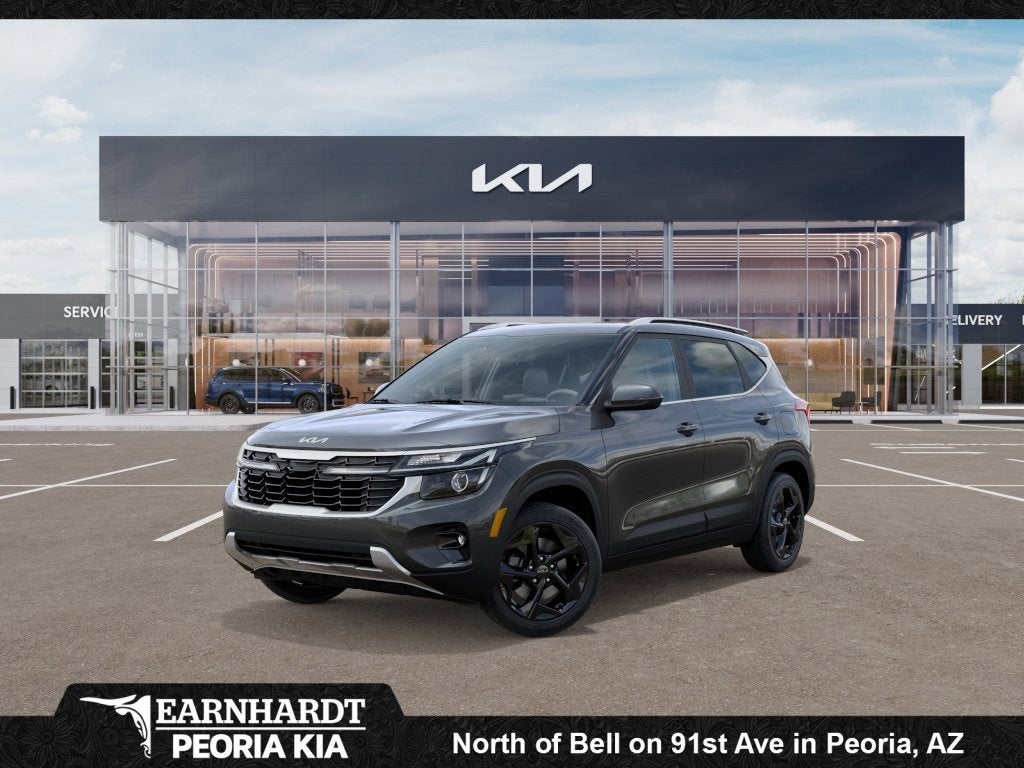 2026 Kia Seltos EX in Gravity Gray — front three-quarter view
