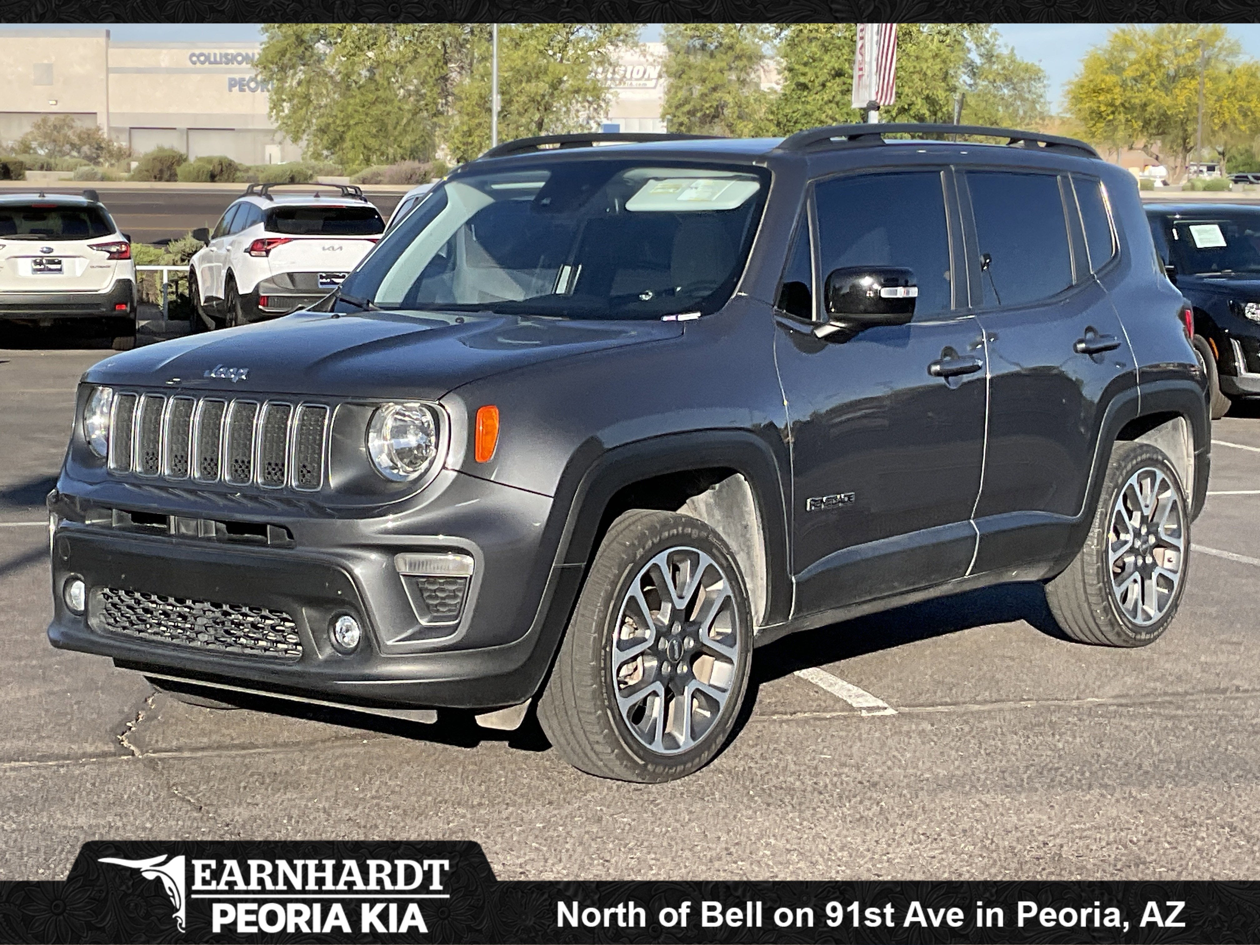 2022 Jeep Renegade Limited in Graphite Gray — front three-quarter view